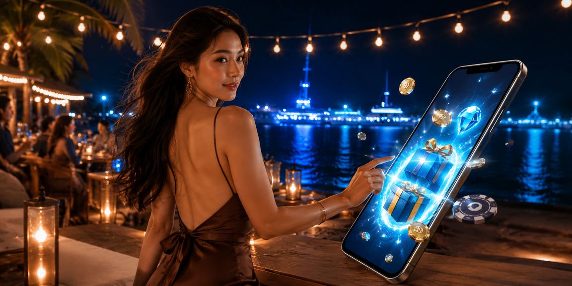 Người dùng tại Phú Quốc nhâm nhi cà phê và hoàn tất đăng ký nhận bonus trực tuyến
